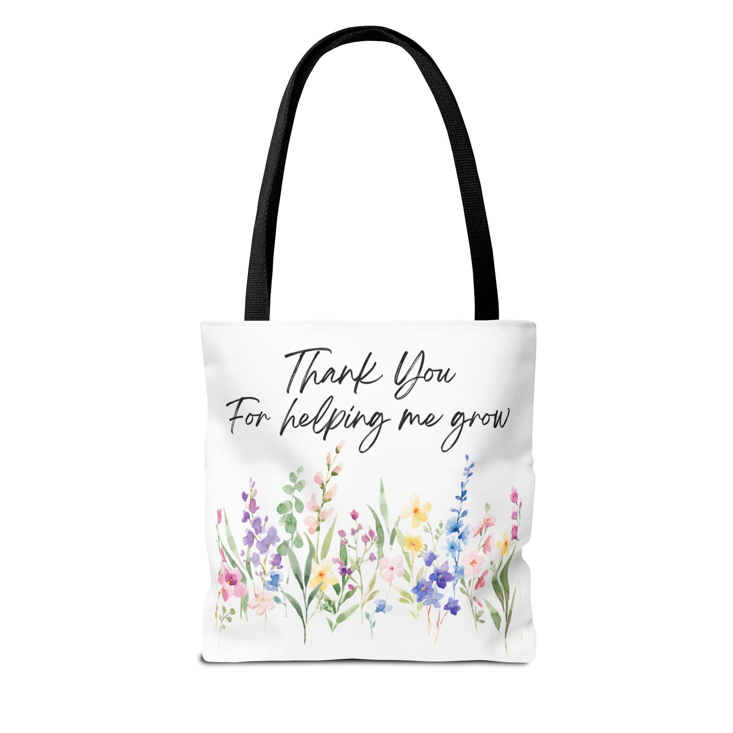 Thank You Floral Tote Bag, Appreciation Gift, Eco-Friendly Bag, Wedding Favor, Teacher's Gift, Summer Tote, Gardening Accessory