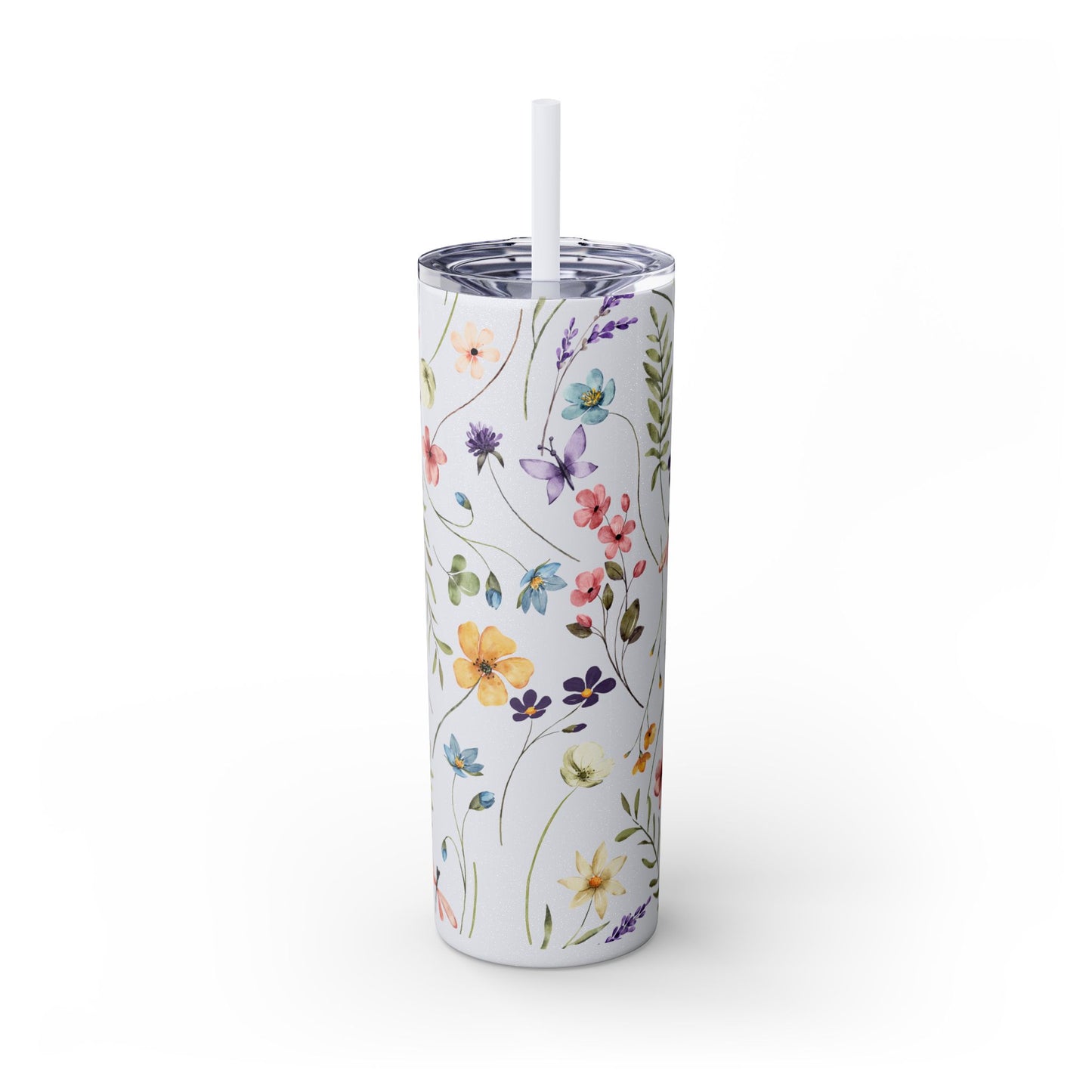 Floral Skinny Tumbler with Straw, 20oz | Elegant Drinkware for Floral Lovers, Eco-Friendly Travel Mug, Perfect Gift for Her, Wedding, [...]