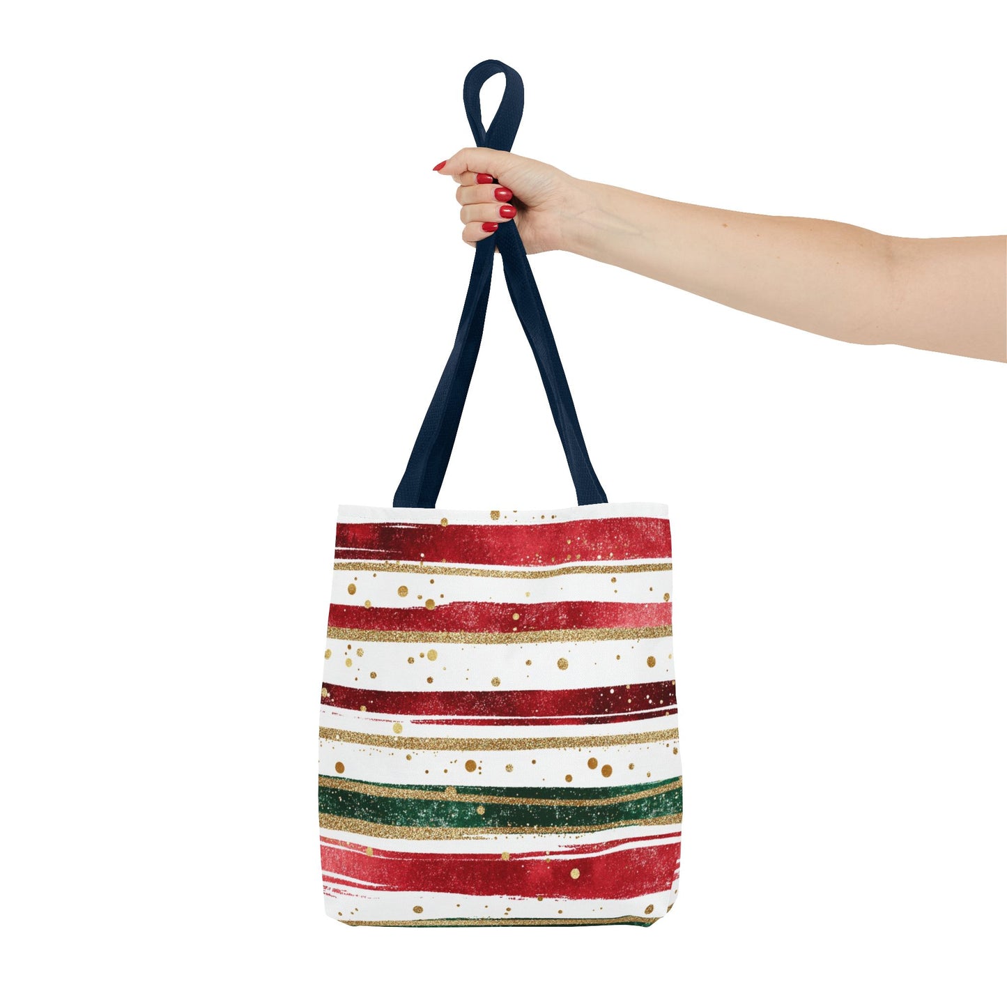 Festive Striped Tote Bag | Holiday Shopper, Gift Bag, Eco-Friendly Bag, Christmas Decor, Everyday Use