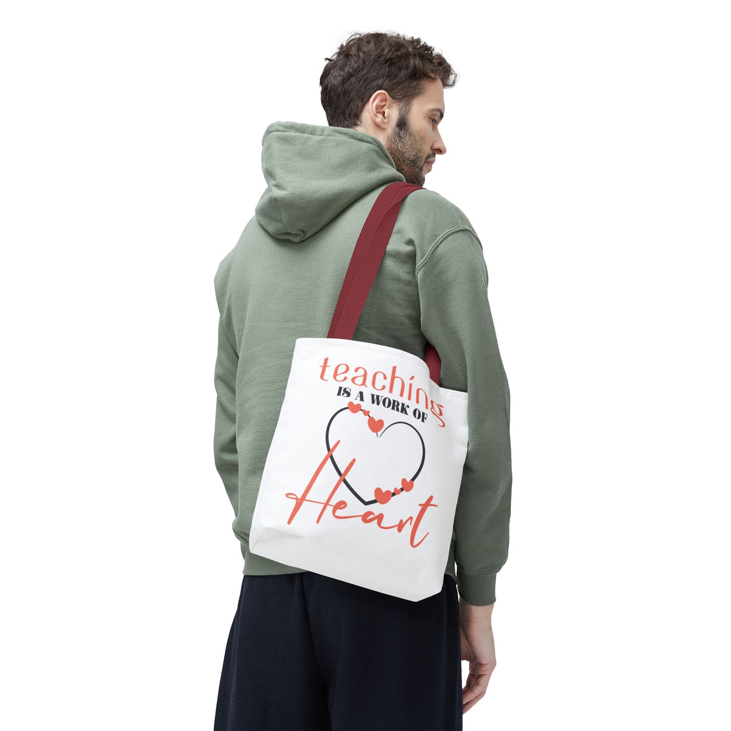 Teaching Tote Bag – A Work of Heart, Perfect for Teachers, Back to School, Classroom Essentials, Gift for Educators, Eco-Friendly Tote