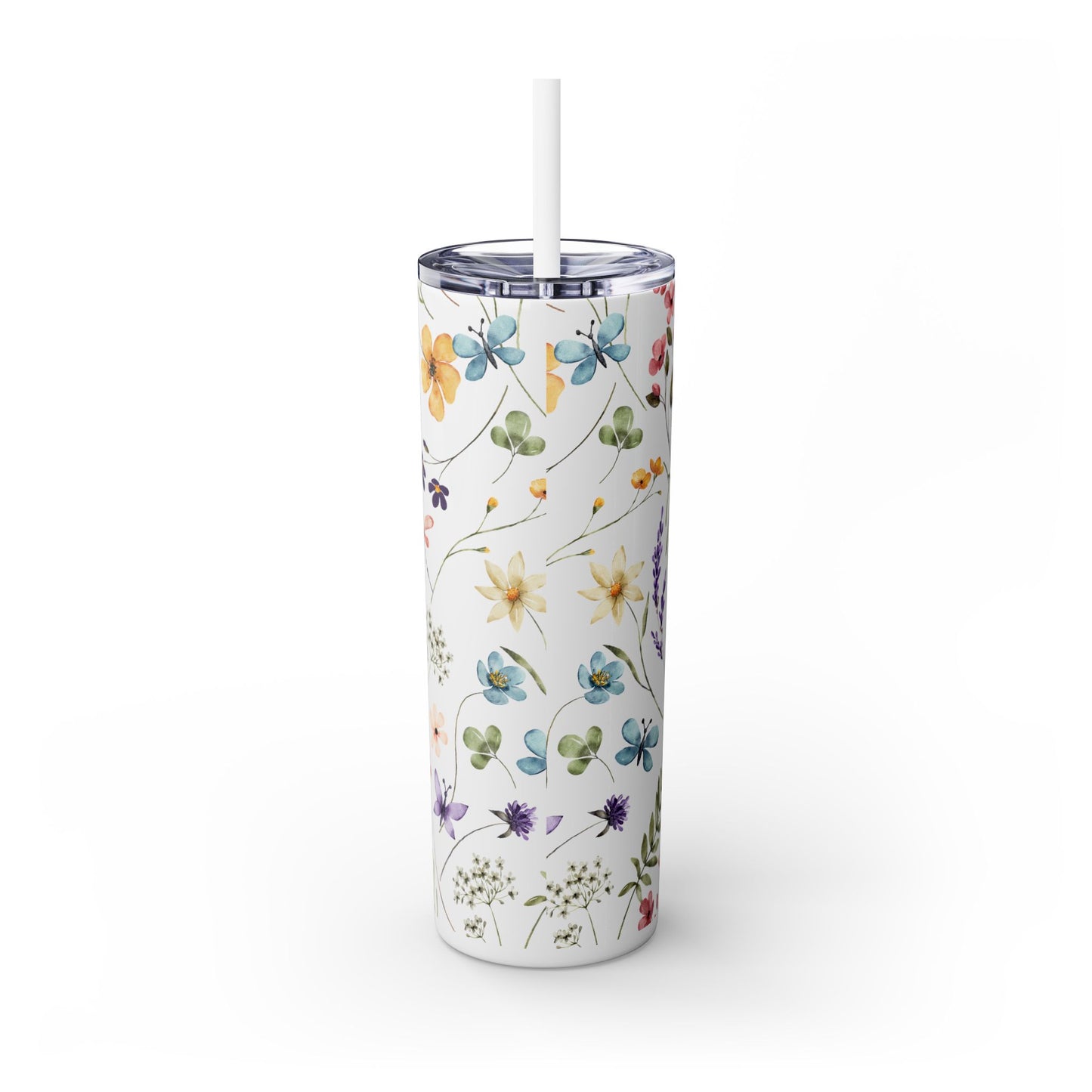 Floral Skinny Tumbler with Straw, 20oz | Elegant Drinkware for Floral Lovers, Eco-Friendly Travel Mug, Perfect Gift for Her, Wedding, [...]