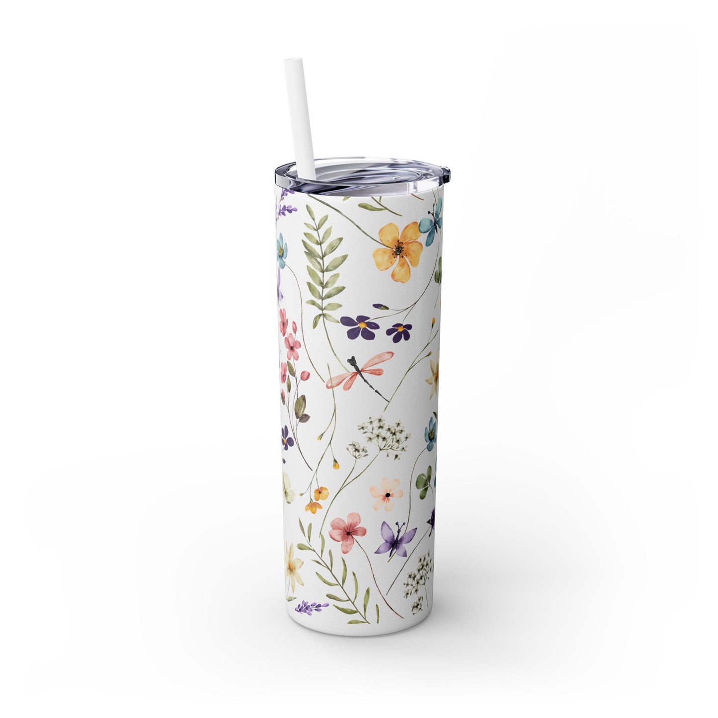 Floral Skinny Tumbler with Straw, 20oz | Elegant Drinkware for Floral Lovers, Eco-Friendly Travel Mug, Perfect Gift for Her, Wedding, [...]