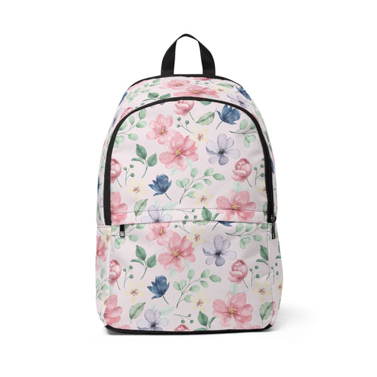 Floral Unisex Fabric Backpack, Stylish Daypack, School Bag, Travel Companion, Gift for Students, Back to School