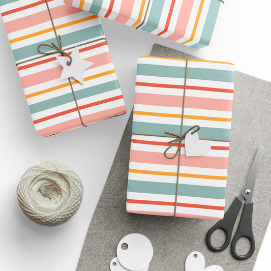 Colorful Striped Wrapping Papers for Special Occasions, Gift Wrap, Holiday Packaging, Birthday Decor, Creative Presentations