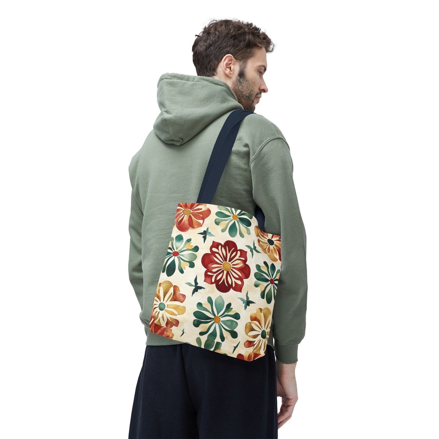 Boho Floral Tote Bag, Stylish Canvas Shopper, Eco-Friendly Bag, Beach, Travel, Grocery, Gift for Her