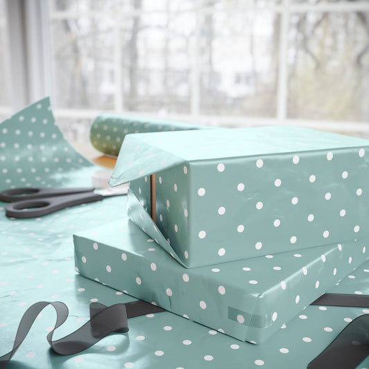 Charming Polka Dot Wrapping Paper for Any Occasion, Gift Wrap, Birthday, Holidays, Celebrations, Eco-Friendly