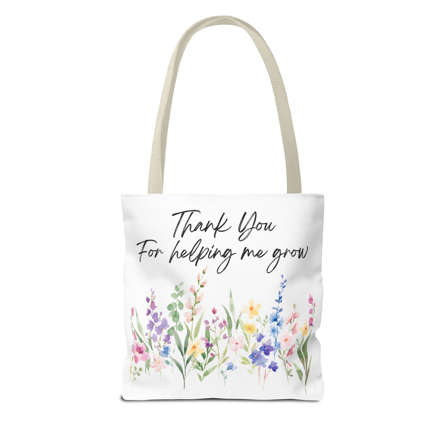Thank You Floral Tote Bag, Appreciation Gift, Eco-Friendly Bag, Wedding Favor, Teacher's Gift, Summer Tote, Gardening Accessory