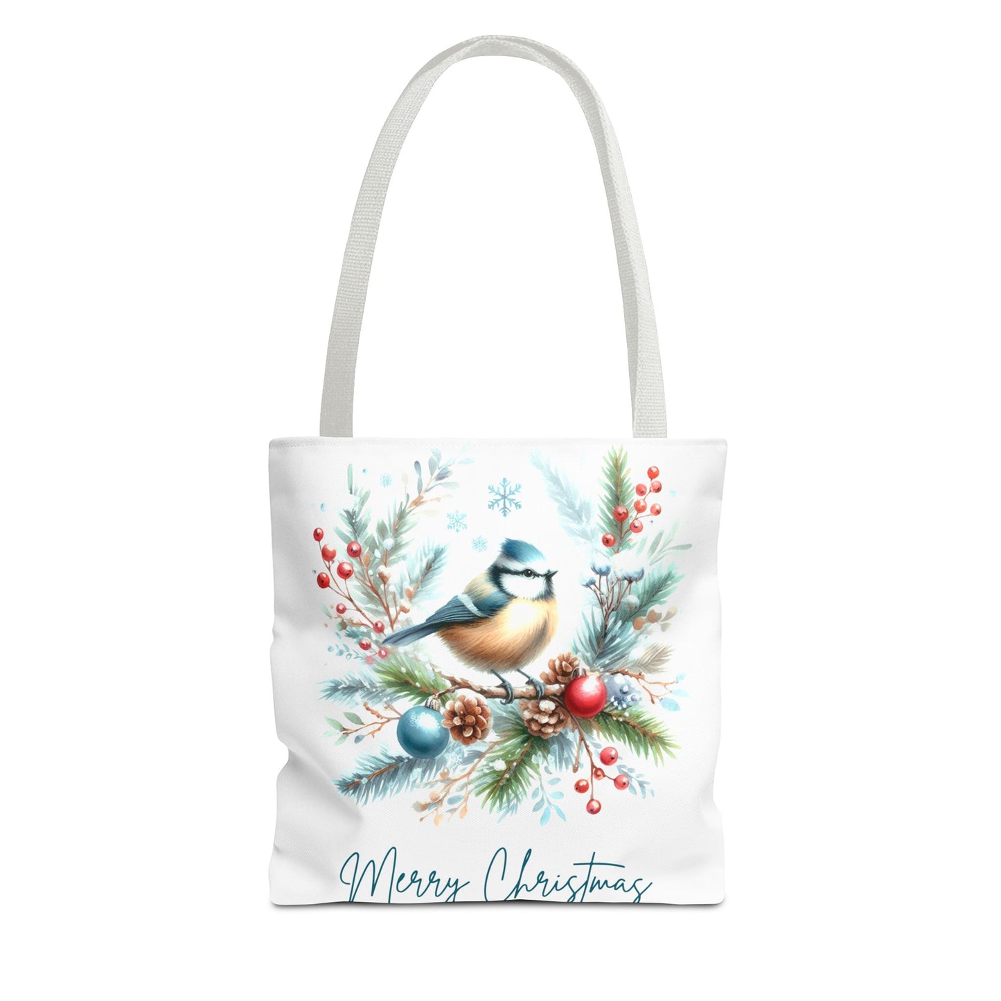 Merry Christmas Bird Design Tote Bag