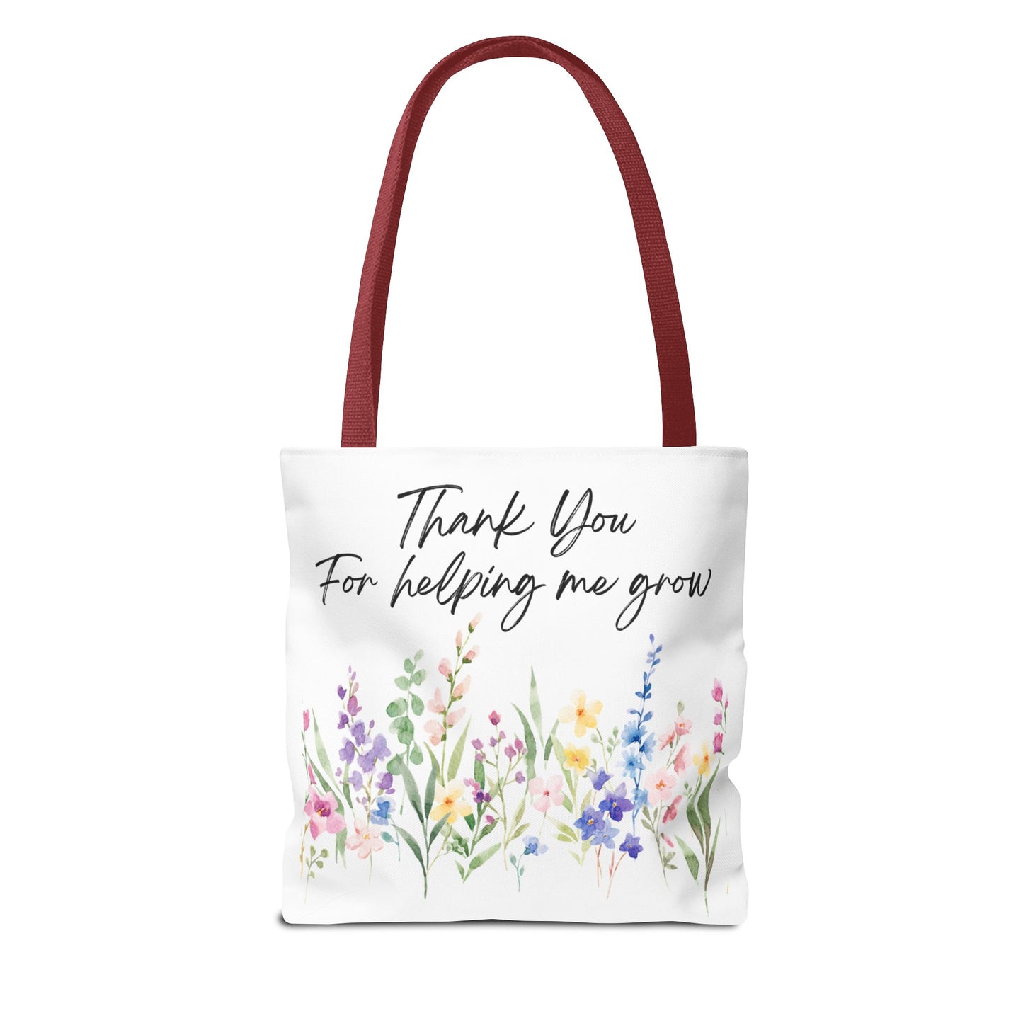 Thank You Floral Tote Bag, Appreciation Gift, Eco-Friendly Bag, Wedding Favor, Teacher's Gift, Summer Tote, Gardening Accessory