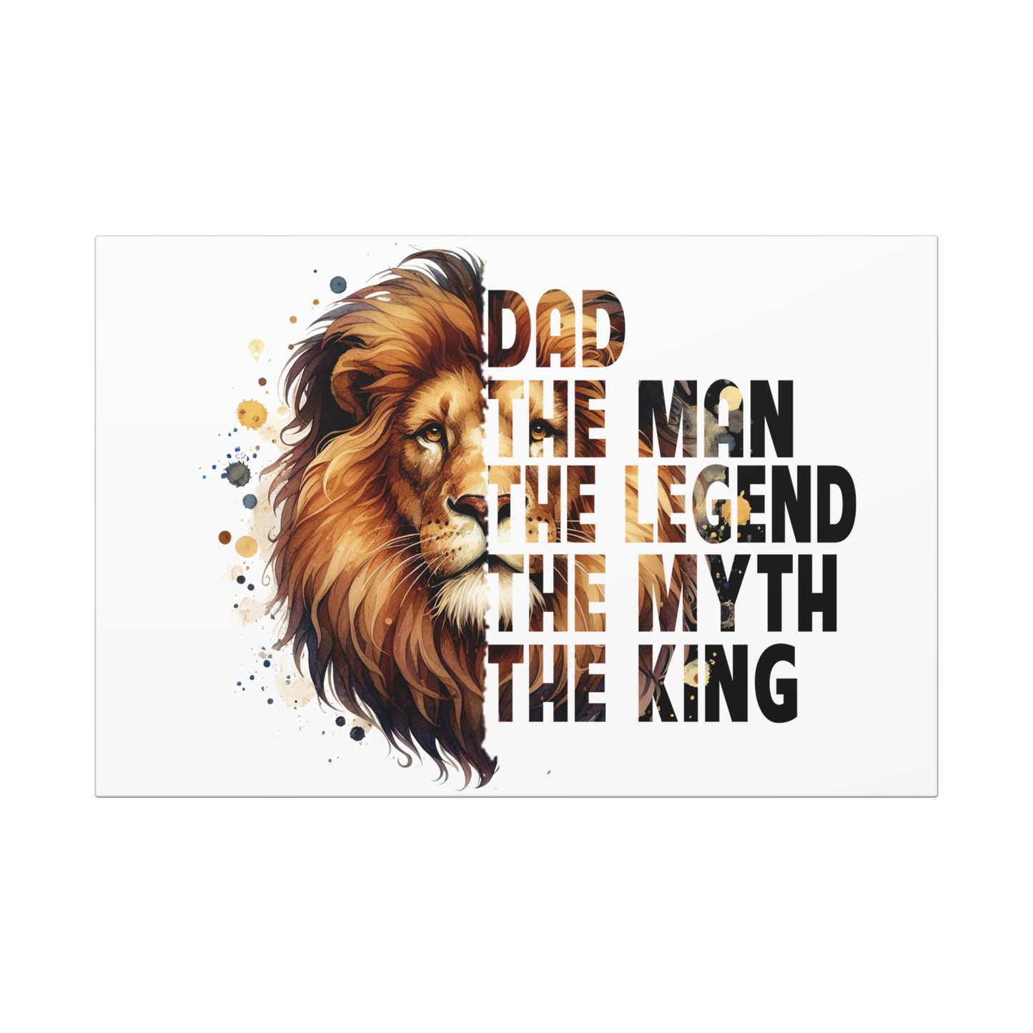 Canvas Wall Art, Inspirational Dad Lion Decor, Gift for Father's Day, Home Decor Print, Unique Art for Family