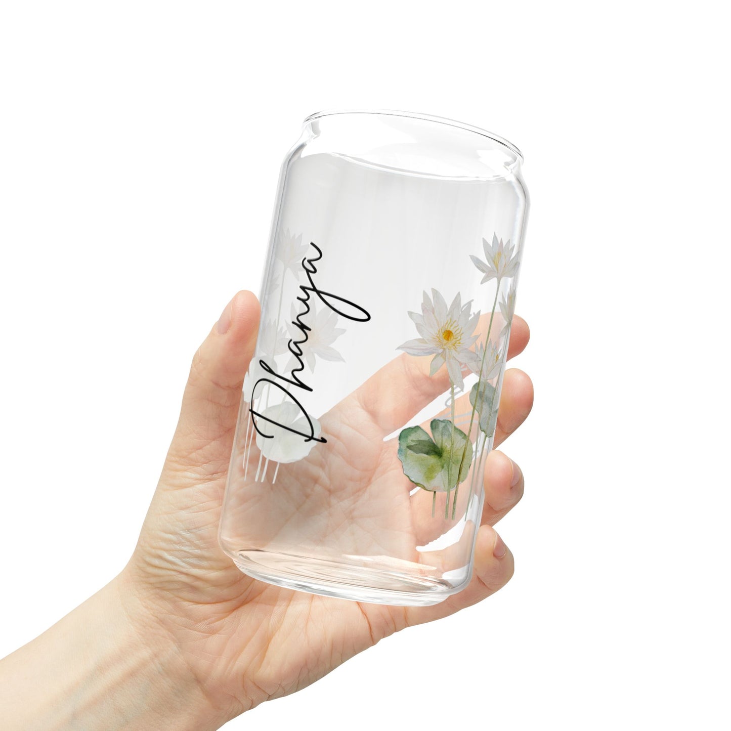 Floral-Designed Sipper Glass, 16oz, Clear Beverage Container, Eco-Friendly Drinking Glass, Perfect for Home Decor, Gift for Nature [...]