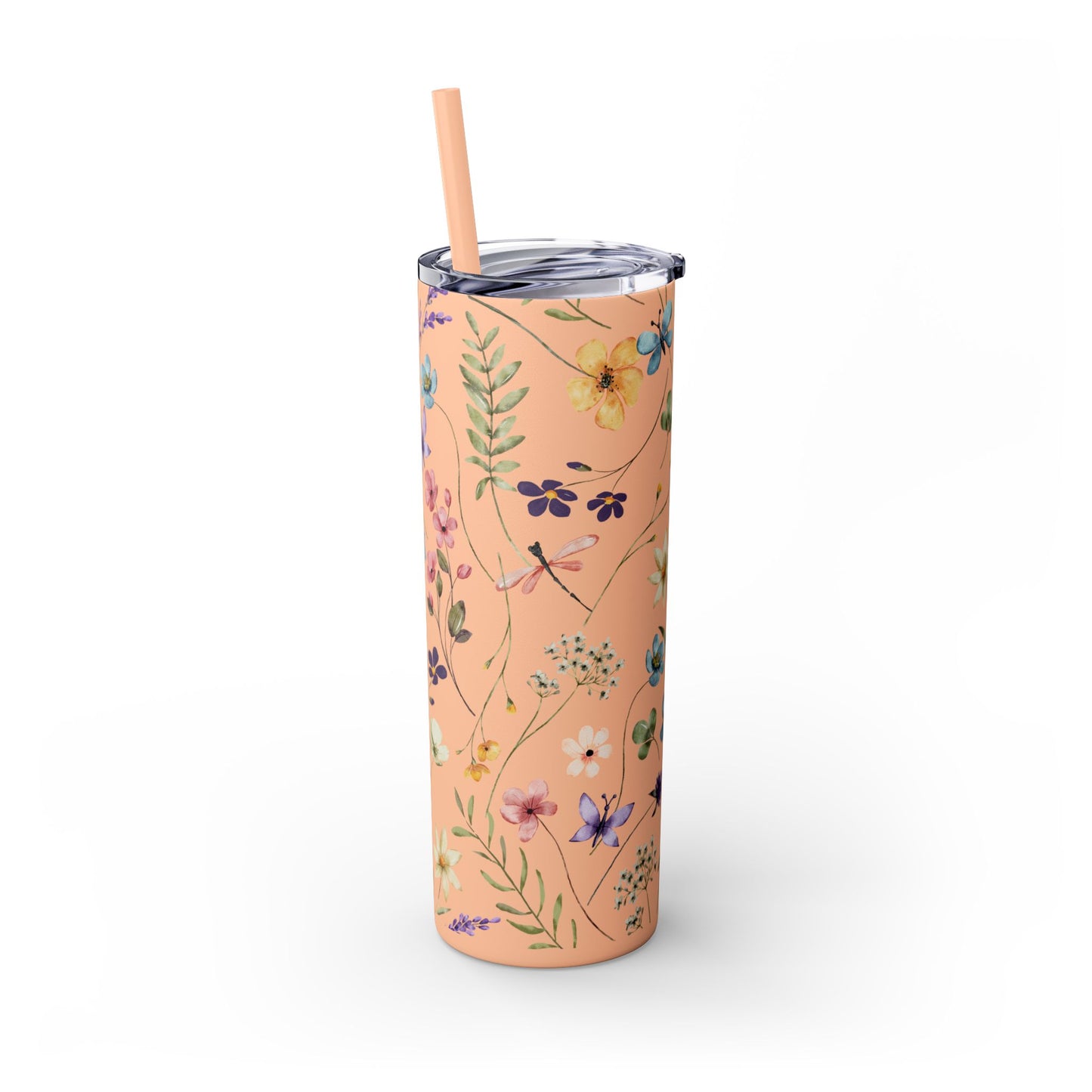 Floral Skinny Tumbler with Straw, 20oz | Elegant Drinkware for Floral Lovers, Eco-Friendly Travel Mug, Perfect Gift for Her, Wedding, [...]