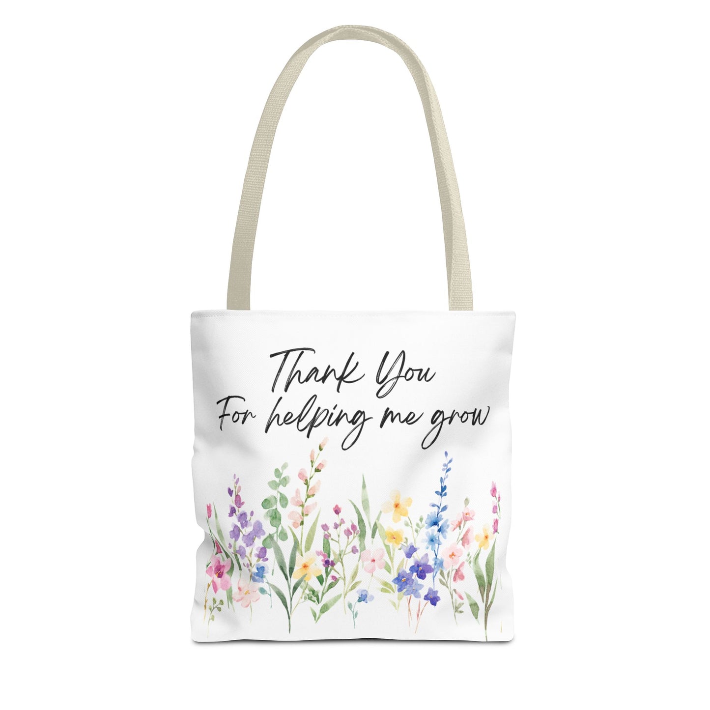 Thank You Floral Tote Bag, Appreciation Gift, Eco-Friendly Bag, Wedding Favor, Teacher's Gift, Summer Tote, Gardening Accessory