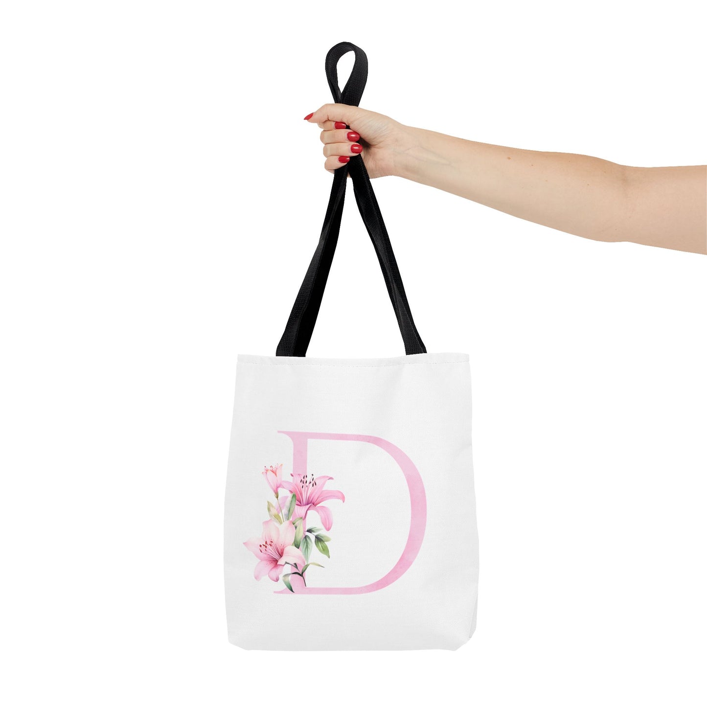 Personalized Floral Tote Bag, Custom Initial Tote, Eco-Friendly Shopping Bag, Gift for Her, Monogrammed Bag