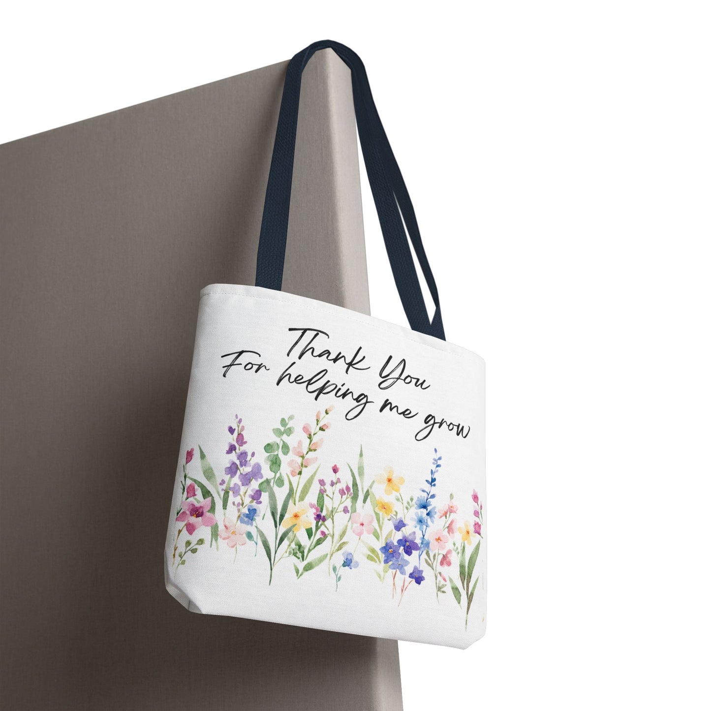 Thank You Floral Tote Bag, Appreciation Gift, Eco-Friendly Bag, Wedding Favor, Teacher's Gift, Summer Tote, Gardening Accessory