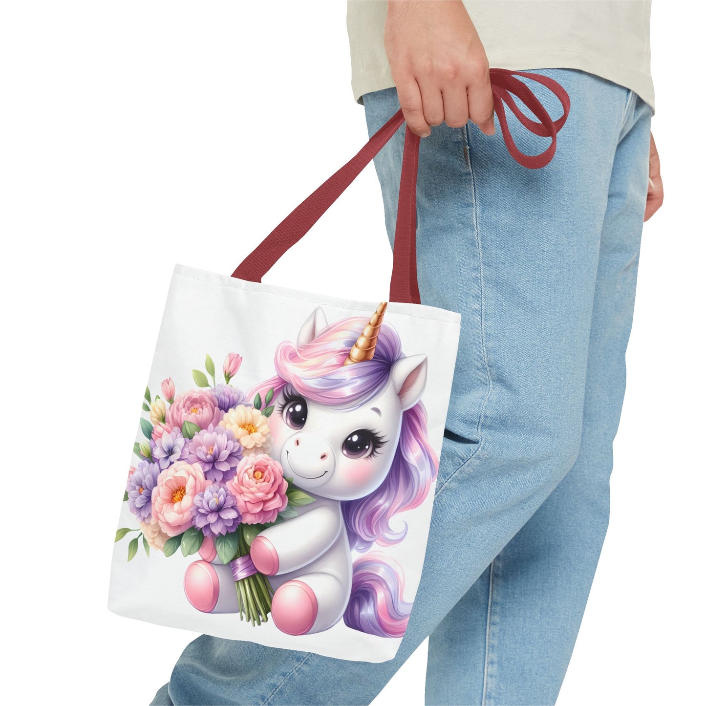 Cute Unicorn Tote Bag, Flower Girl Gift, Kids Birthday Party, Magical Purse for Women, Eco-Friendly Shopping Bag