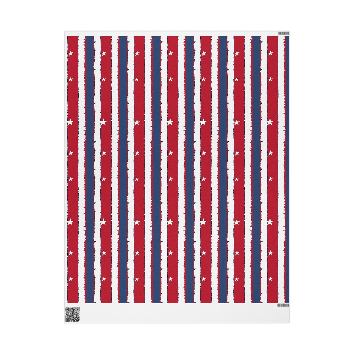Patriotic Wrapping Paper | Red White Blue Gift Wrap for Independence Day, Memorial Day, Birthday, Holiday Events