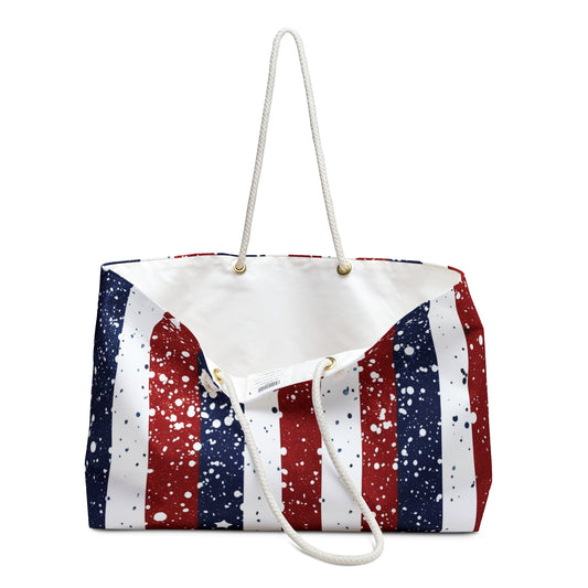 Patriotic Weekender Bag, Stylish Travel Tote, Perfect for Summer Getaways, 4th of July Celebrations, Beach Days, Weekend Trips