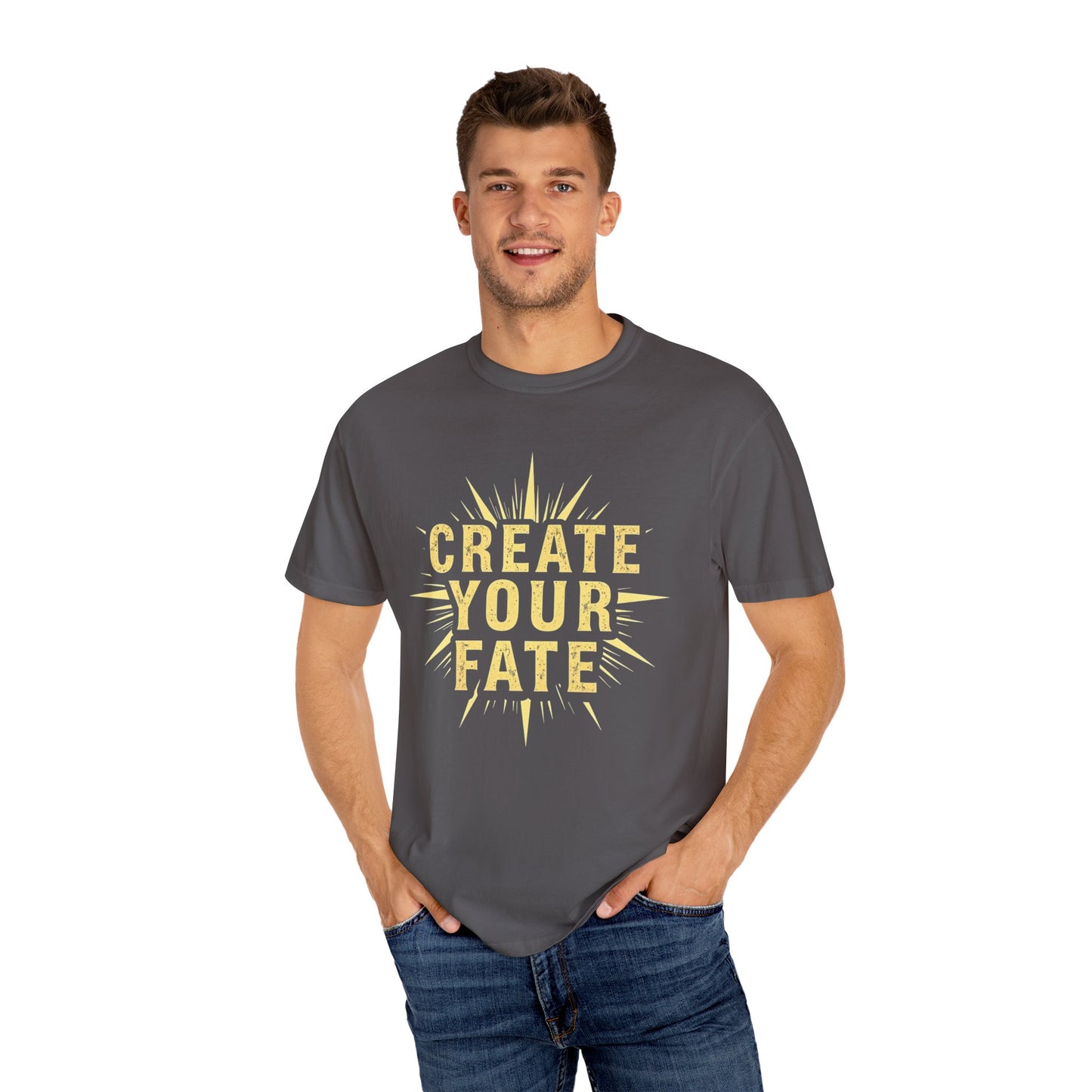 Unisex Garment-Dyed T-Shirt - 'Create Your Fate' Inspirational Tee, Motivational Shirt for Dreamers, Gift for Friends, Casual Wear, [...]