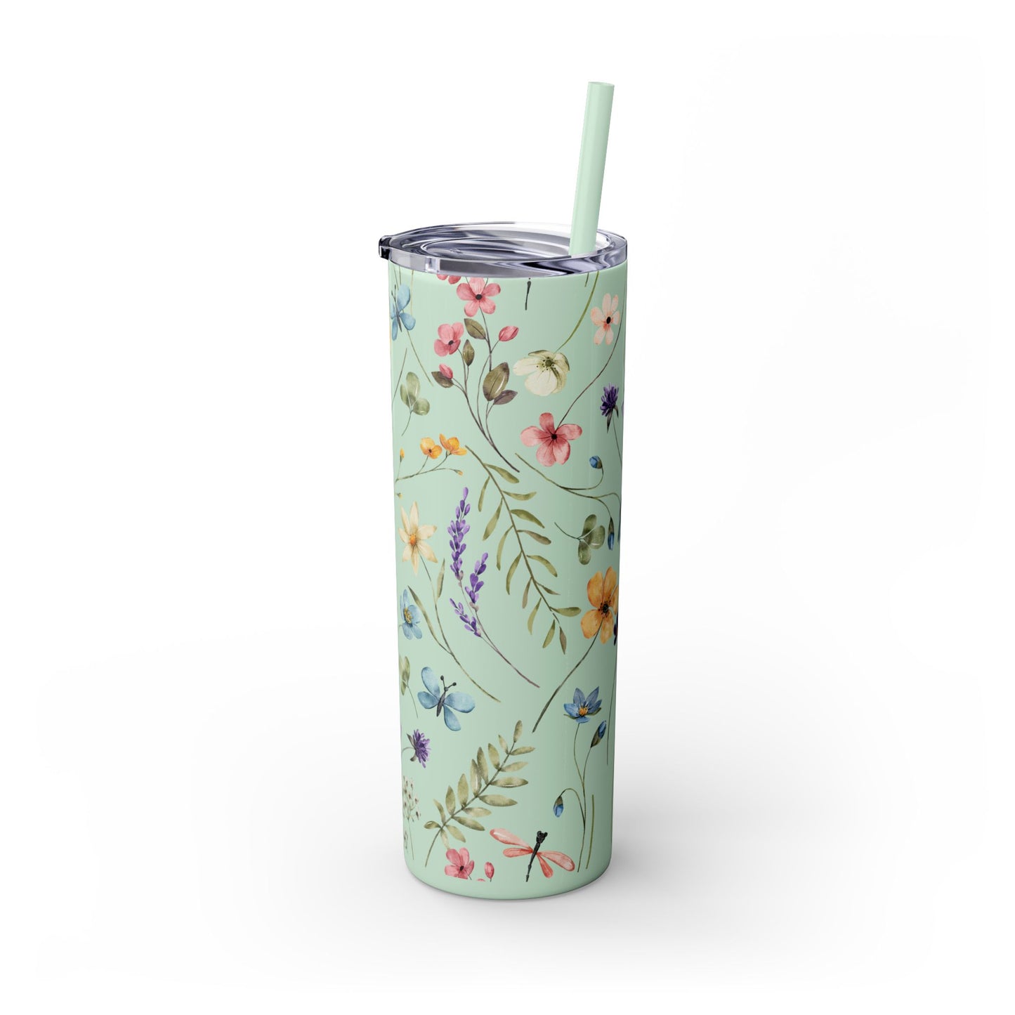 Floral Skinny Tumbler with Straw, 20oz | Elegant Drinkware for Floral Lovers, Eco-Friendly Travel Mug, Perfect Gift for Her, Wedding, [...]