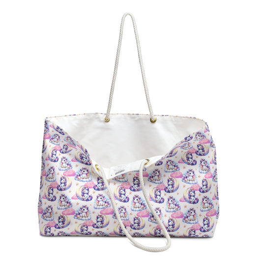 Cute Unicorn Weekender Bag, Travel Tote for Lovers, Stylish Overnight Bag, Gift for Unicorn Lovers, Fun Weekend Getaway Bag