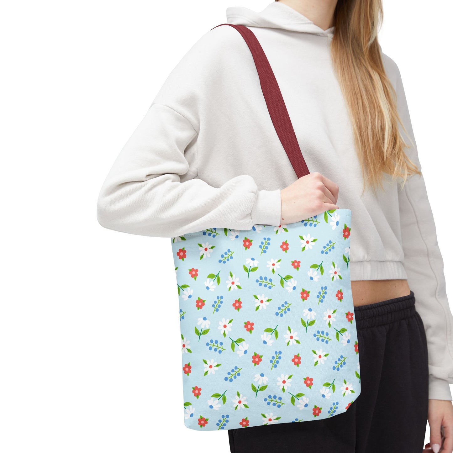 Floral Tote Bag, Spring Style, Eco-Friendly Shopping Bag, Gift for Her, Reusable Grocery Tote, Bright Floral Design