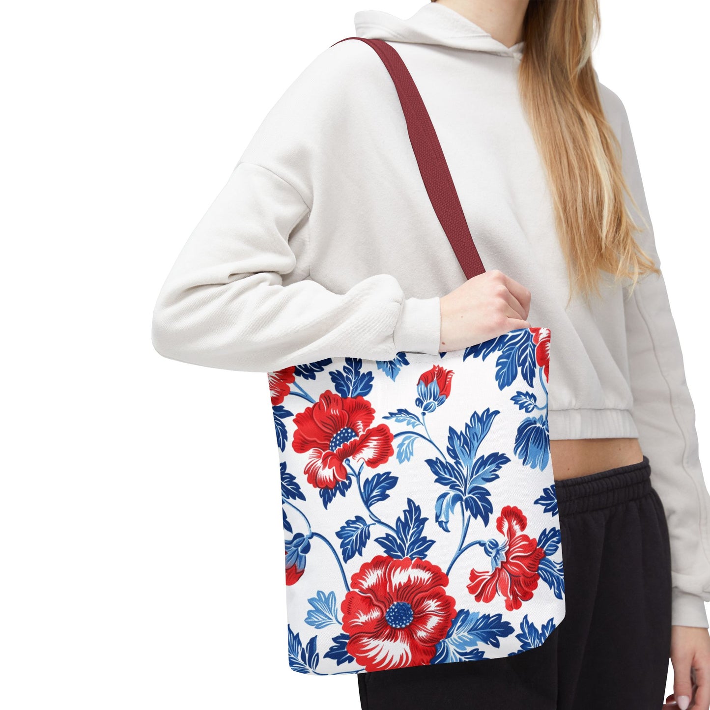 Floral Print Tote Bag for Everyday Use, Stylish Shopper, Reusable Grocery Bag, Gift for Her, Beach or Travel Accessory