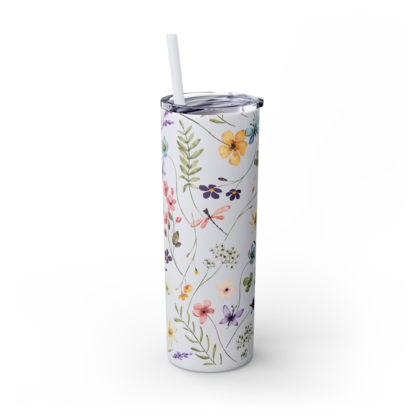 Floral Skinny Tumbler with Straw, 20oz | Elegant Drinkware for Floral Lovers, Eco-Friendly Travel Mug, Perfect Gift for Her, Wedding, [...]