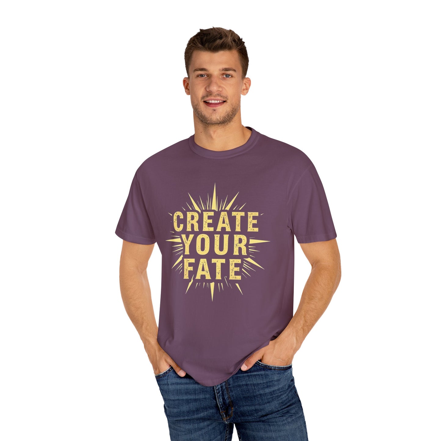Unisex Garment-Dyed T-Shirt - 'Create Your Fate' Inspirational Tee, Motivational Shirt for Dreamers, Gift for Friends, Casual Wear, [...]