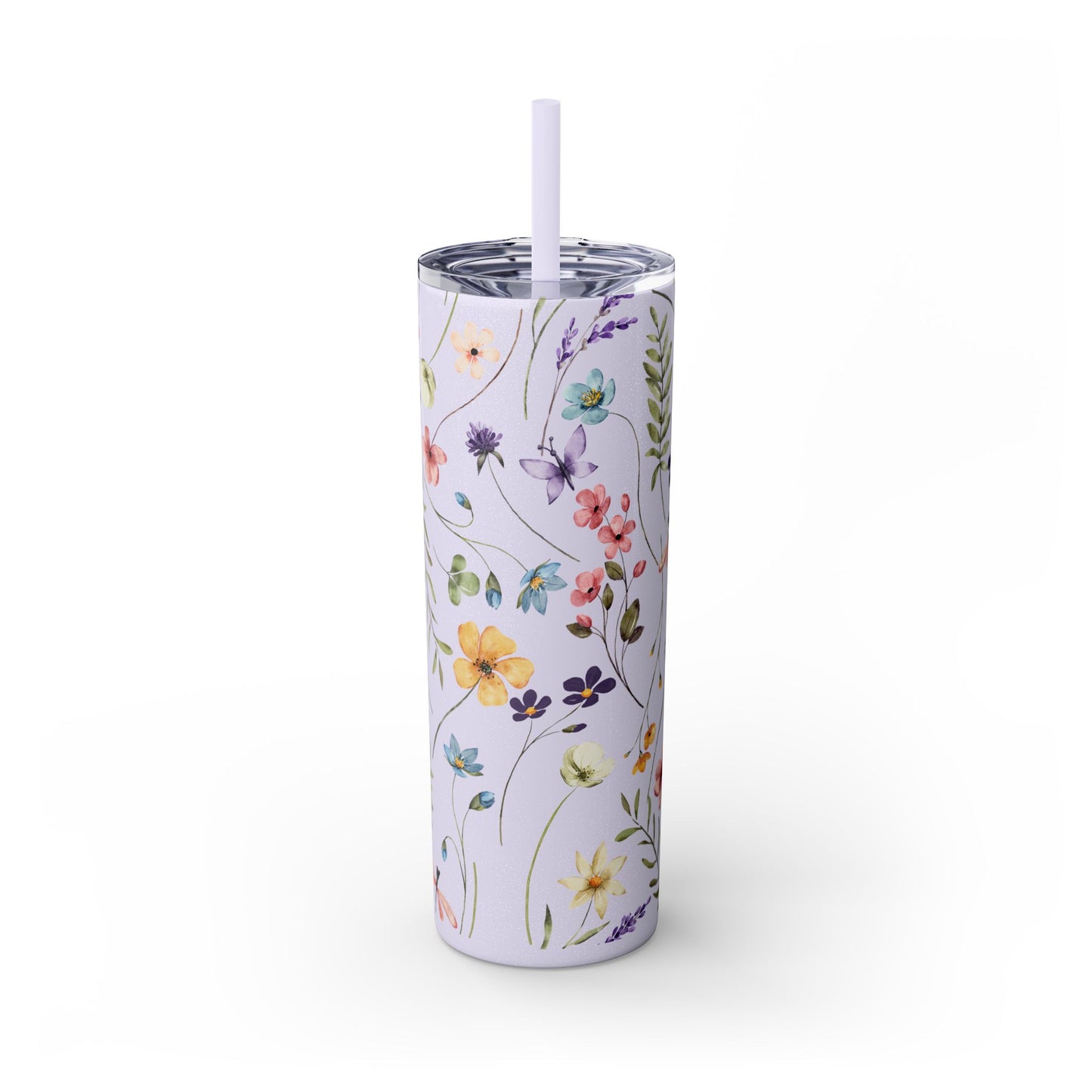 Floral Skinny Tumbler with Straw, 20oz | Elegant Drinkware for Floral Lovers, Eco-Friendly Travel Mug, Perfect Gift for Her, Wedding, [...]