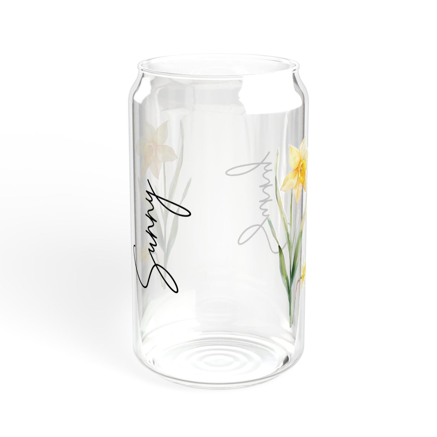 Sunny Floral Sipper Glass, 16oz - Eco-Friendly Drinkware, Travel Water Bottle, Summer Party Decor, Gift for Her, Flower Lover's Mug