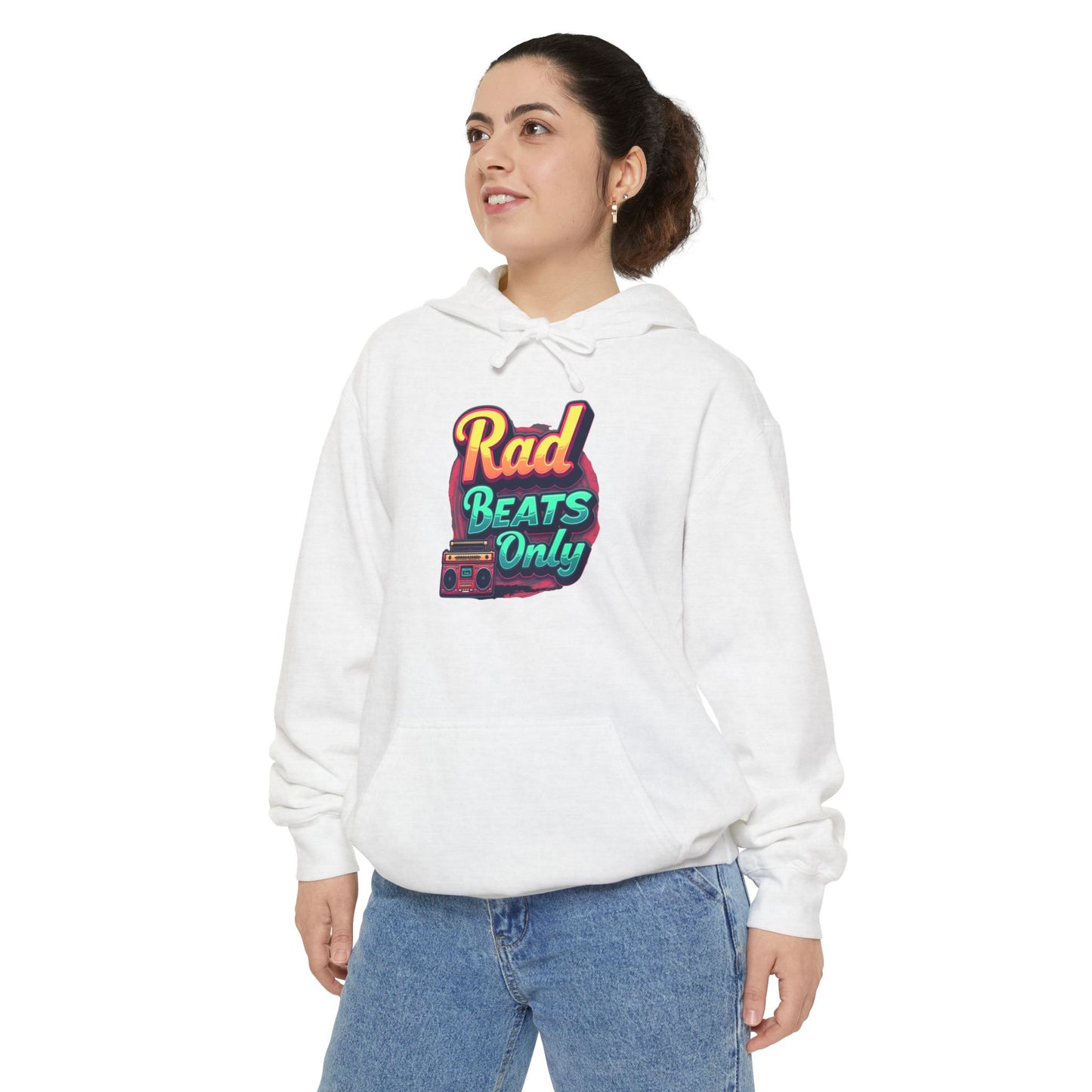 Rad Beats Unisex Hoodie, Music Lover Gift, Fun Retro Apparel, Unique Streetwear, Perfect for Casual Outfits