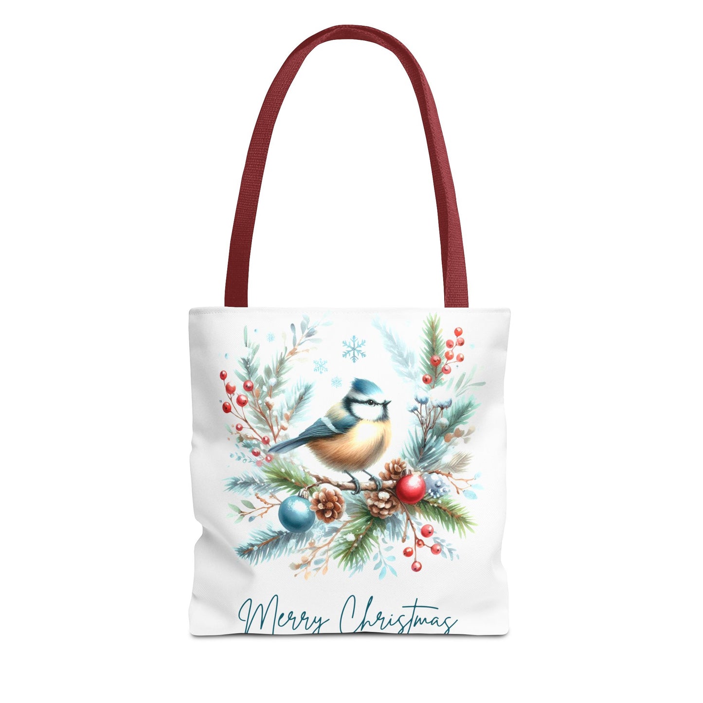 Merry Christmas Bird Design Tote Bag