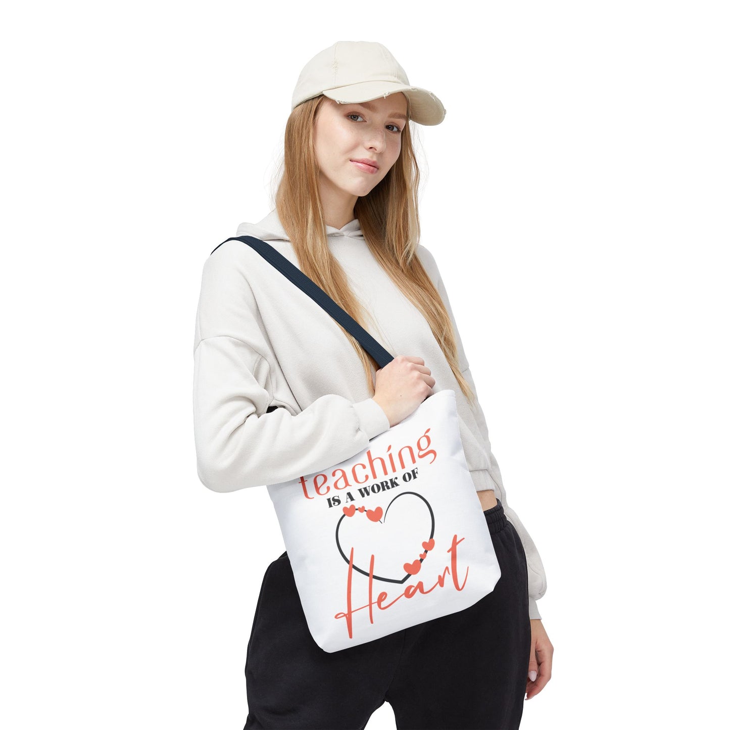 Teaching Tote Bag – A Work of Heart, Perfect for Teachers, Back to School, Classroom Essentials, Gift for Educators, Eco-Friendly Tote