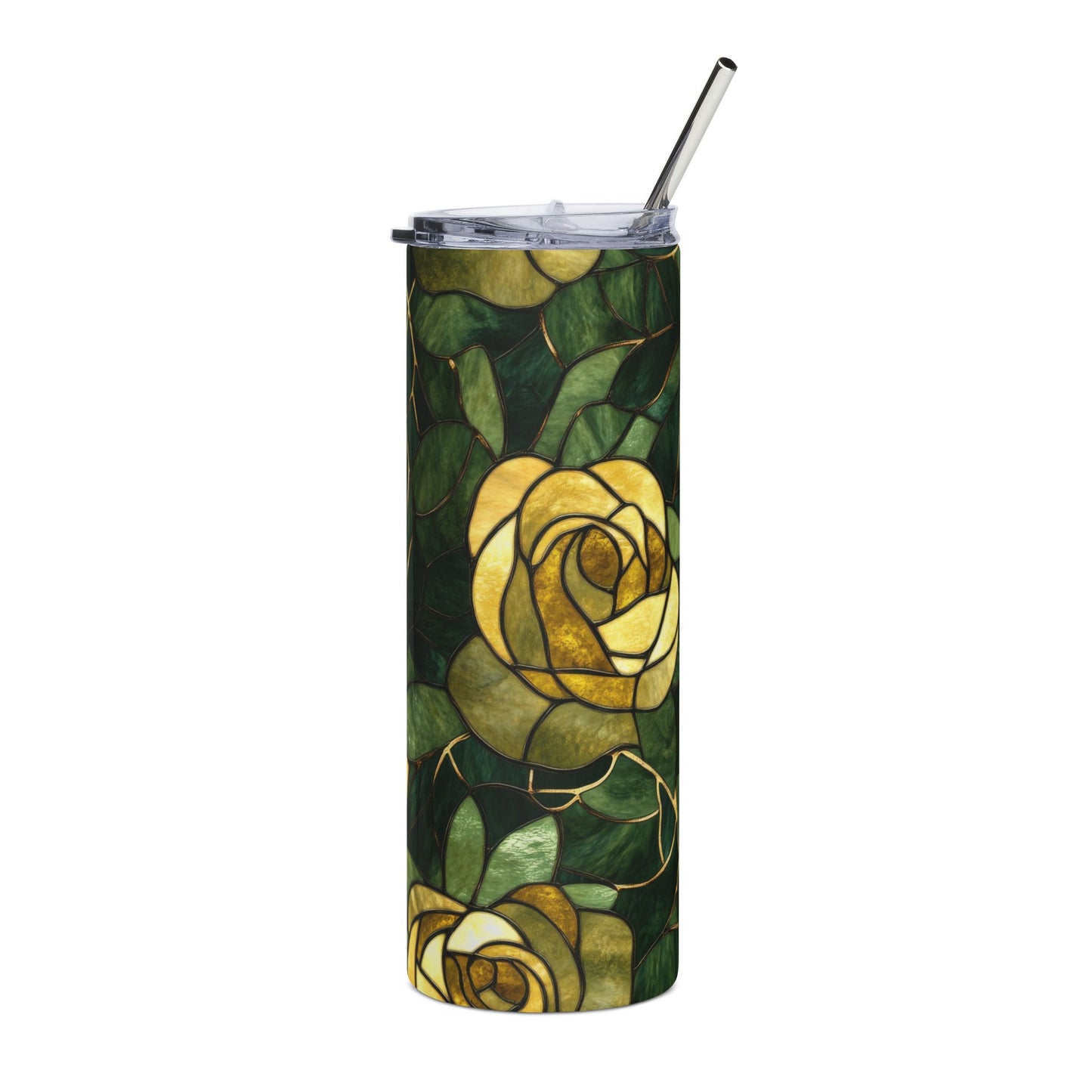 Elegant Floral Stainless Steel Tumbler, 20oz | Insulated Travel Mug | Perfect Gift for Tea and Coffee Lovers, Nature Lovers, Home Decoration