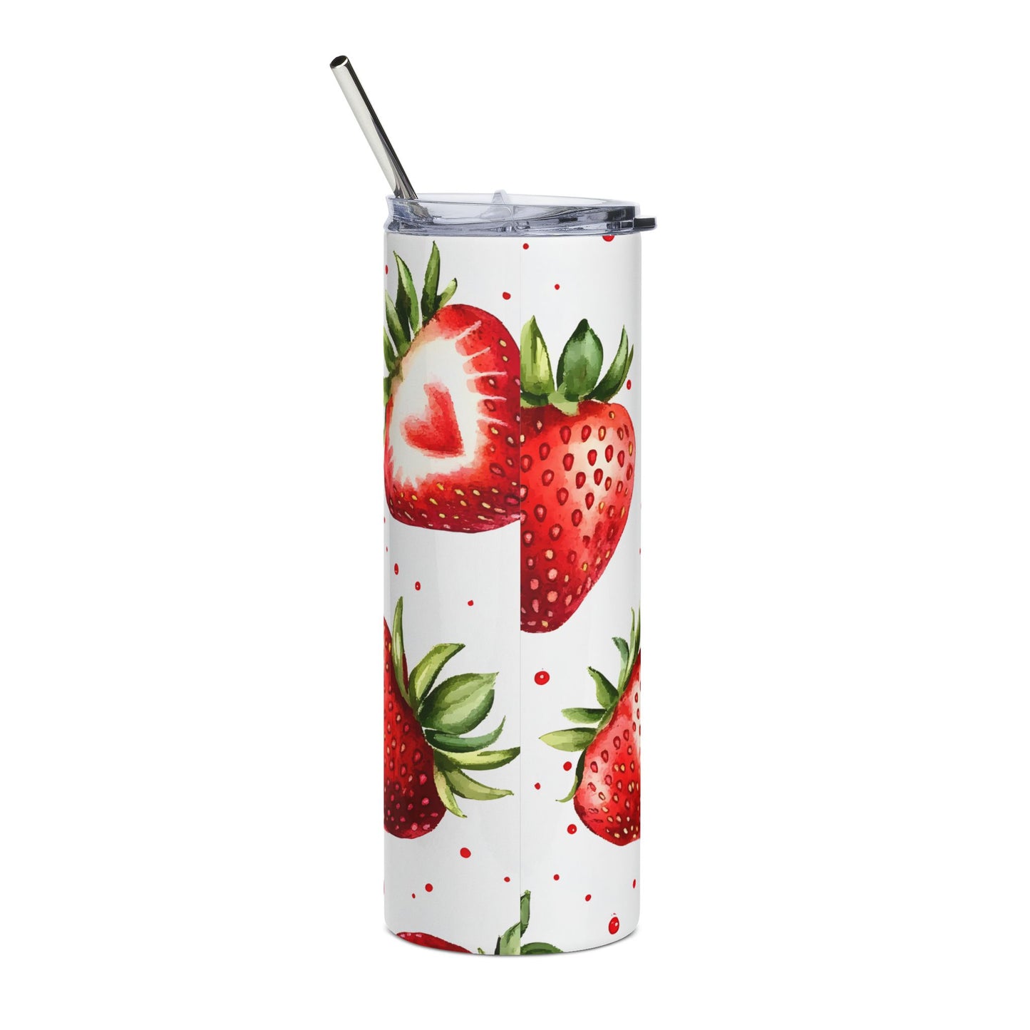 Strawberry Pattern Stainless Steel Tumbler, 20oz | Fun Drinkware for Summer, Gift for Mom, Fruity Design for Birthdays, Eco-friendly, [...]