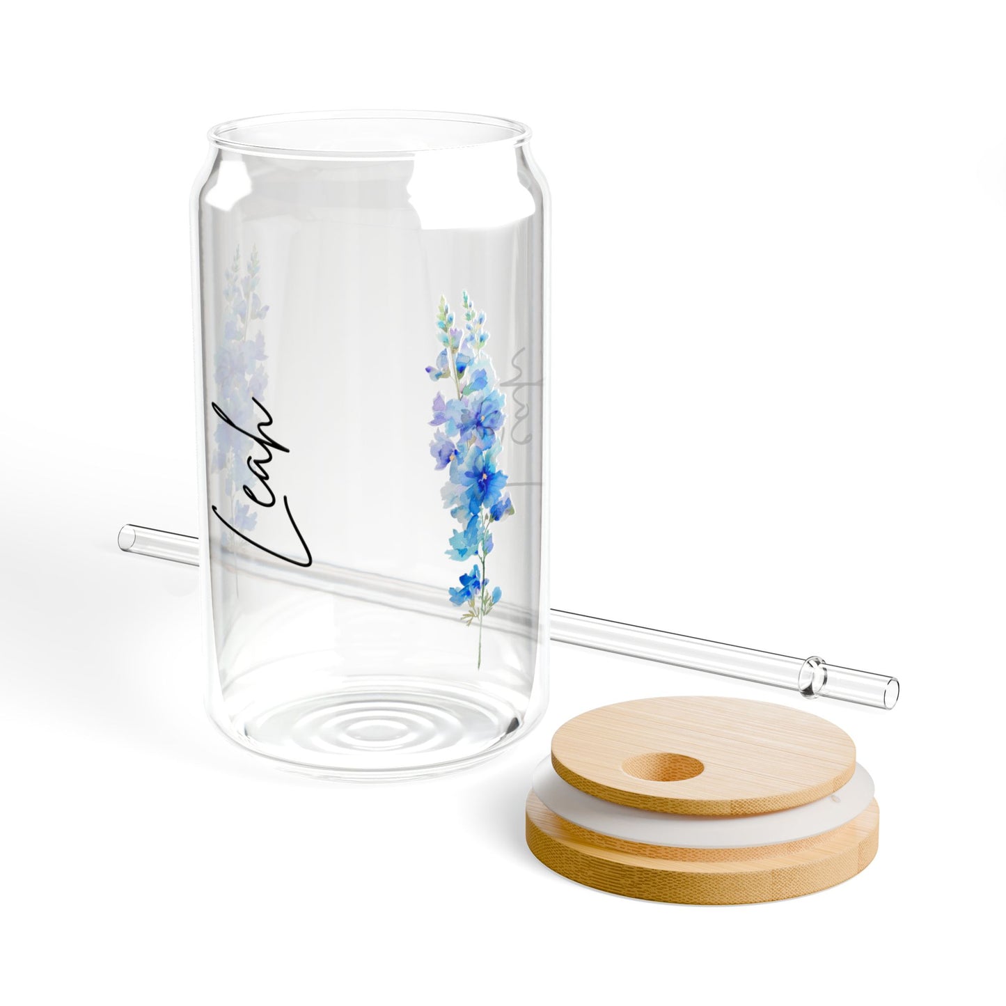 Floral Glass Sipper with Bamboo Lid, Eco-Friendly Drinkware, Reusable, Perfect for Summer Gatherings, Gifts for Friends and Family, [...]