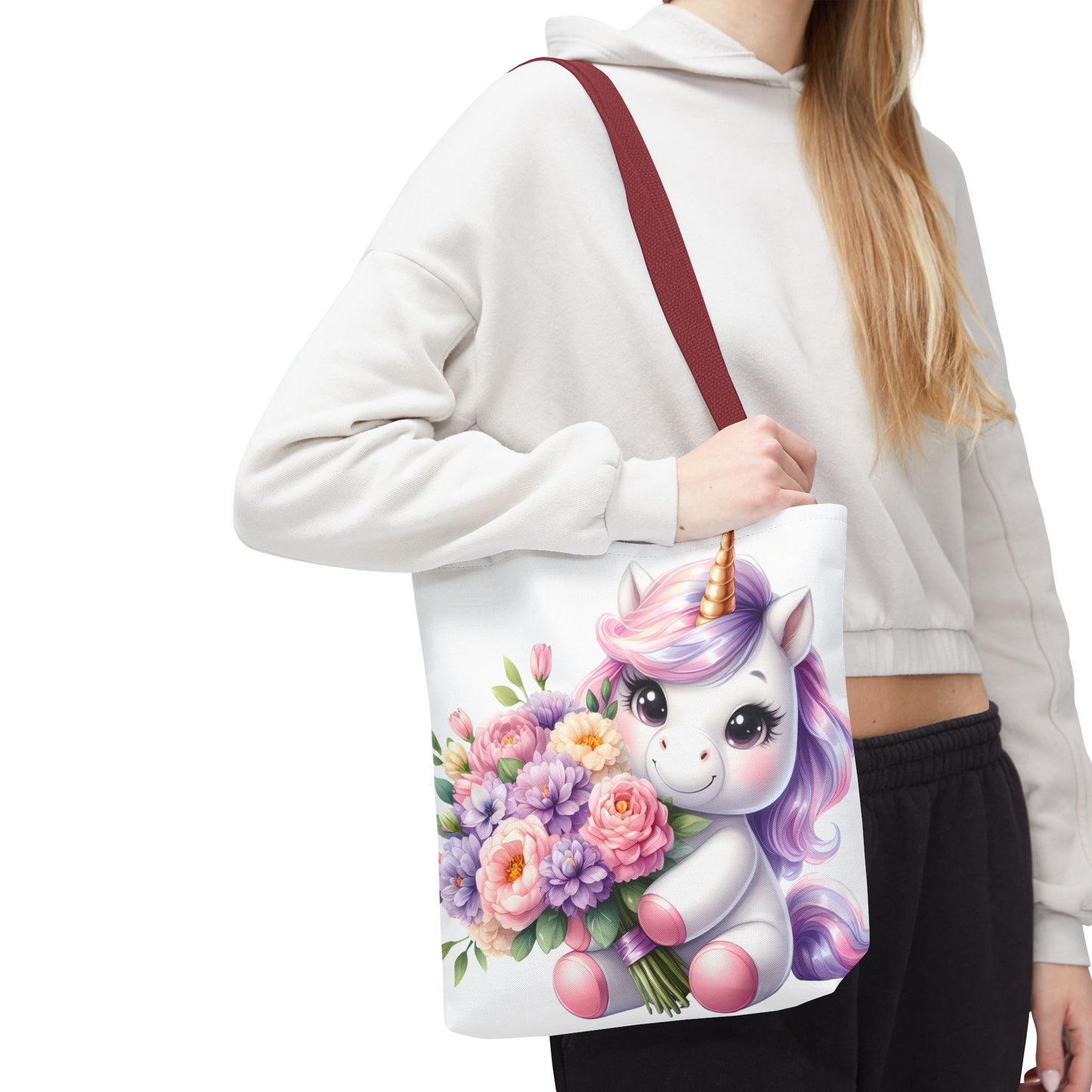 Cute Unicorn Tote Bag, Flower Girl Gift, Kids Birthday Party, Magical Purse for Women, Eco-Friendly Shopping Bag