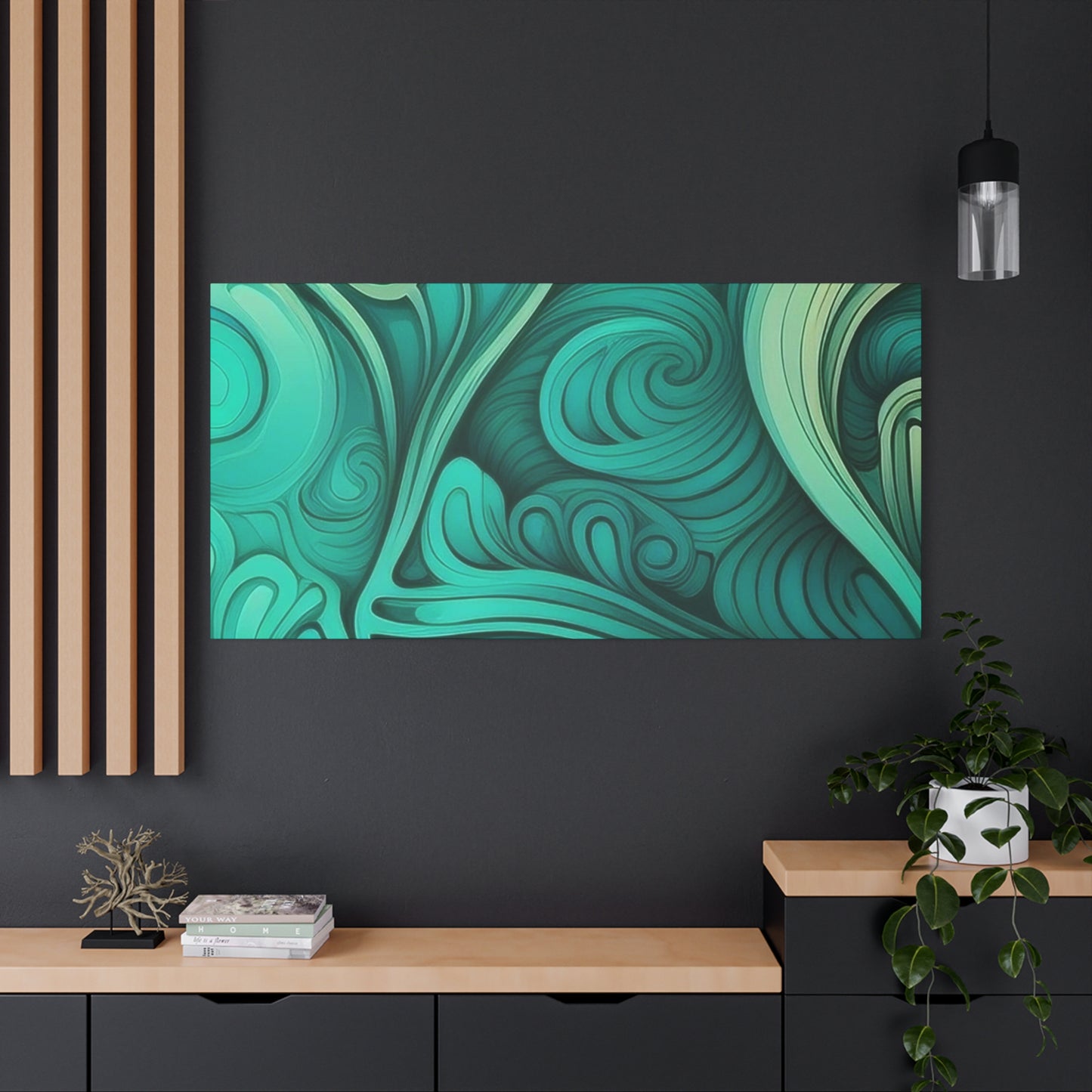Artistic Stretched Canvas Wall Art, Modern Home Décor, Abstract Swirl Design, Living Room Decoration, Unique Gift for Art Lovers