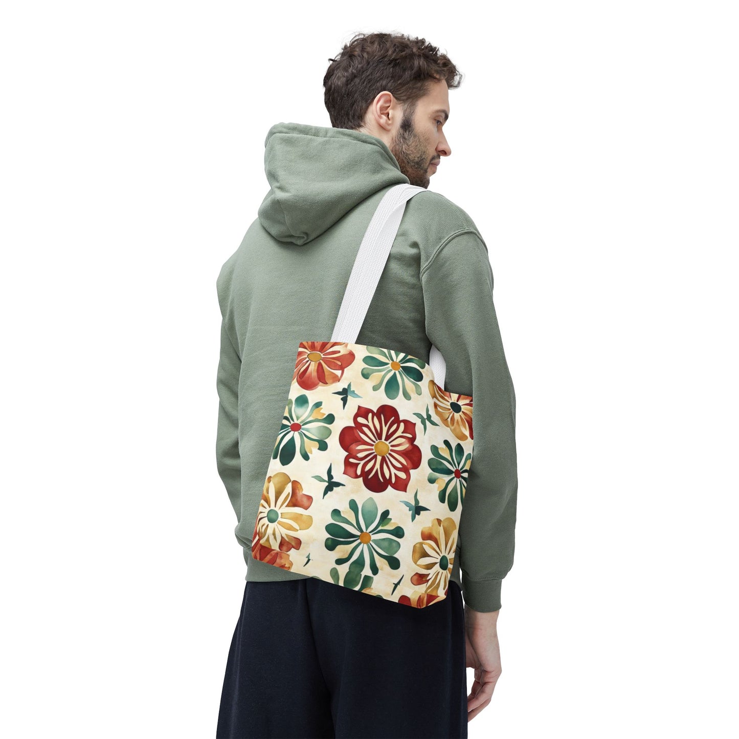 Boho Floral Tote Bag, Stylish Canvas Shopper, Eco-Friendly Bag, Beach, Travel, Grocery, Gift for Her