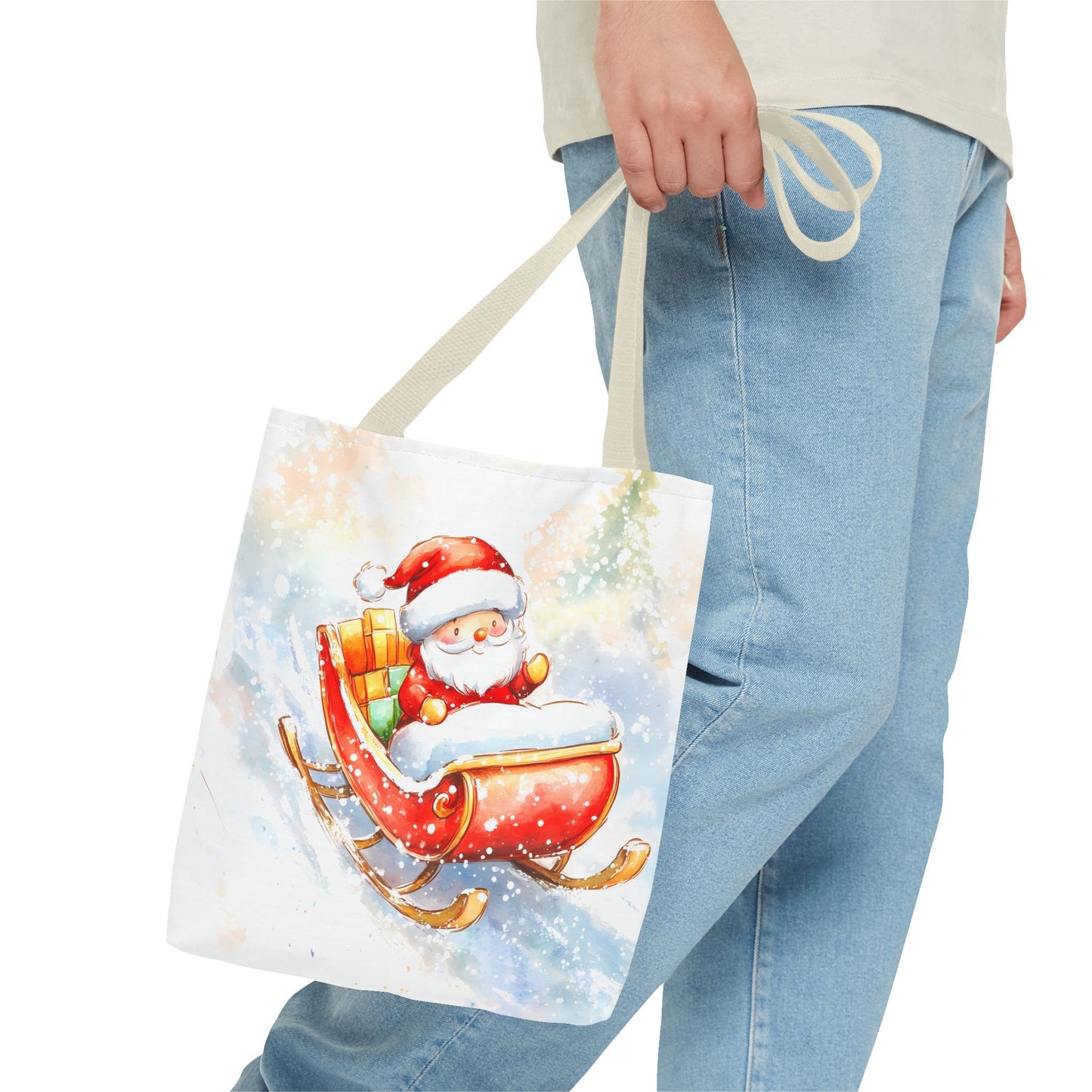 Festive Santa Sleigh Tote Bag