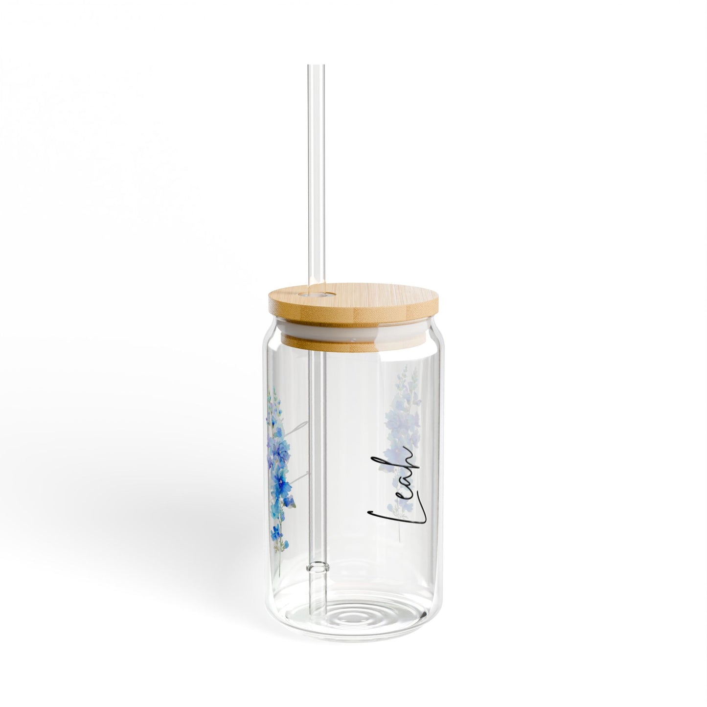 Floral Glass Sipper with Bamboo Lid, Eco-Friendly Drinkware, Reusable, Perfect for Summer Gatherings, Gifts for Friends and Family, [...]