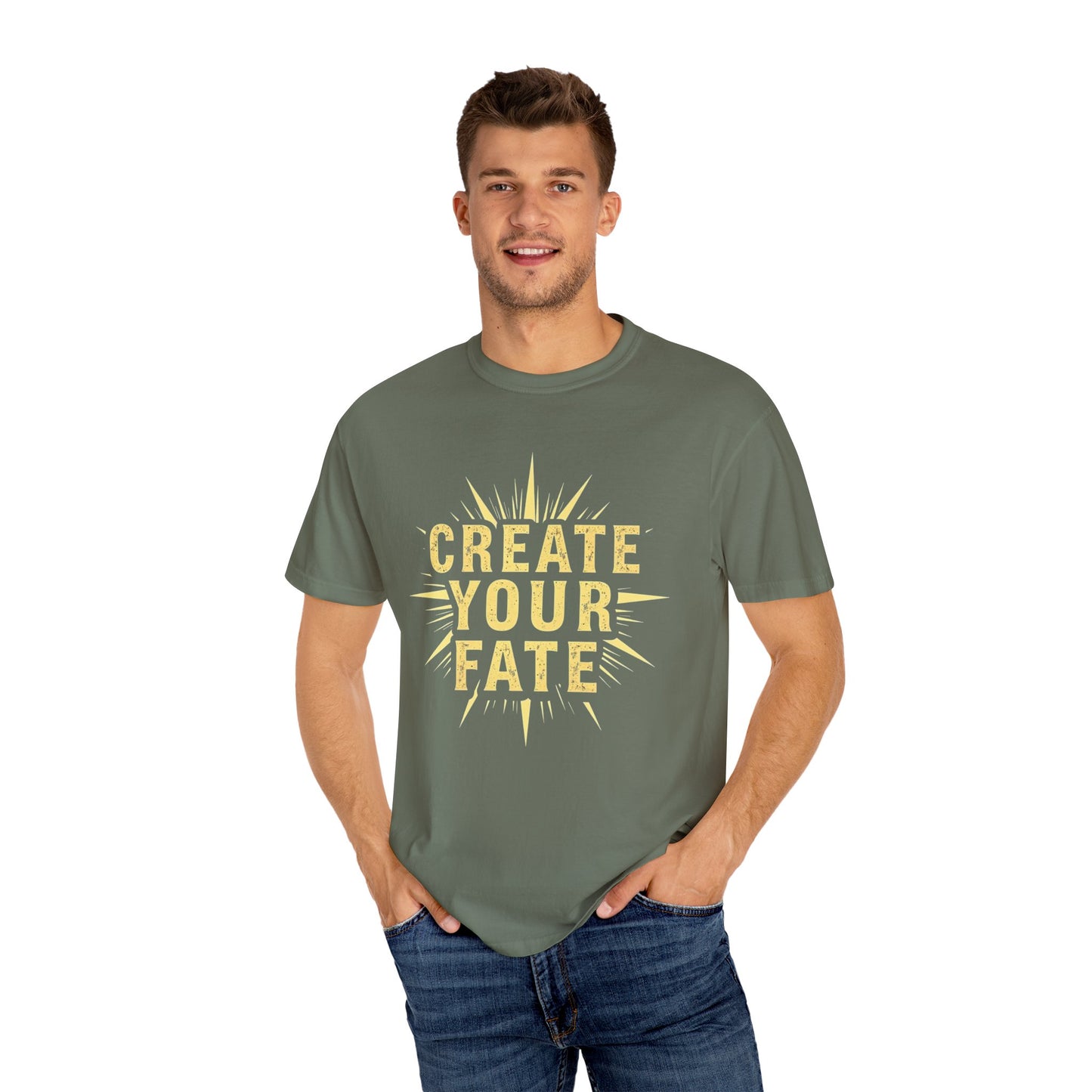 Unisex Garment-Dyed T-Shirt - 'Create Your Fate' Inspirational Tee, Motivational Shirt for Dreamers, Gift for Friends, Casual Wear, [...]