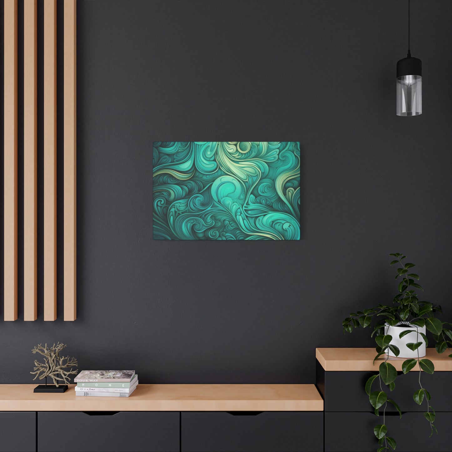 Artistic Stretched Canvas Wall Art, Modern Home Décor, Abstract Swirl Design, Living Room Decoration, Unique Gift for Art Lovers