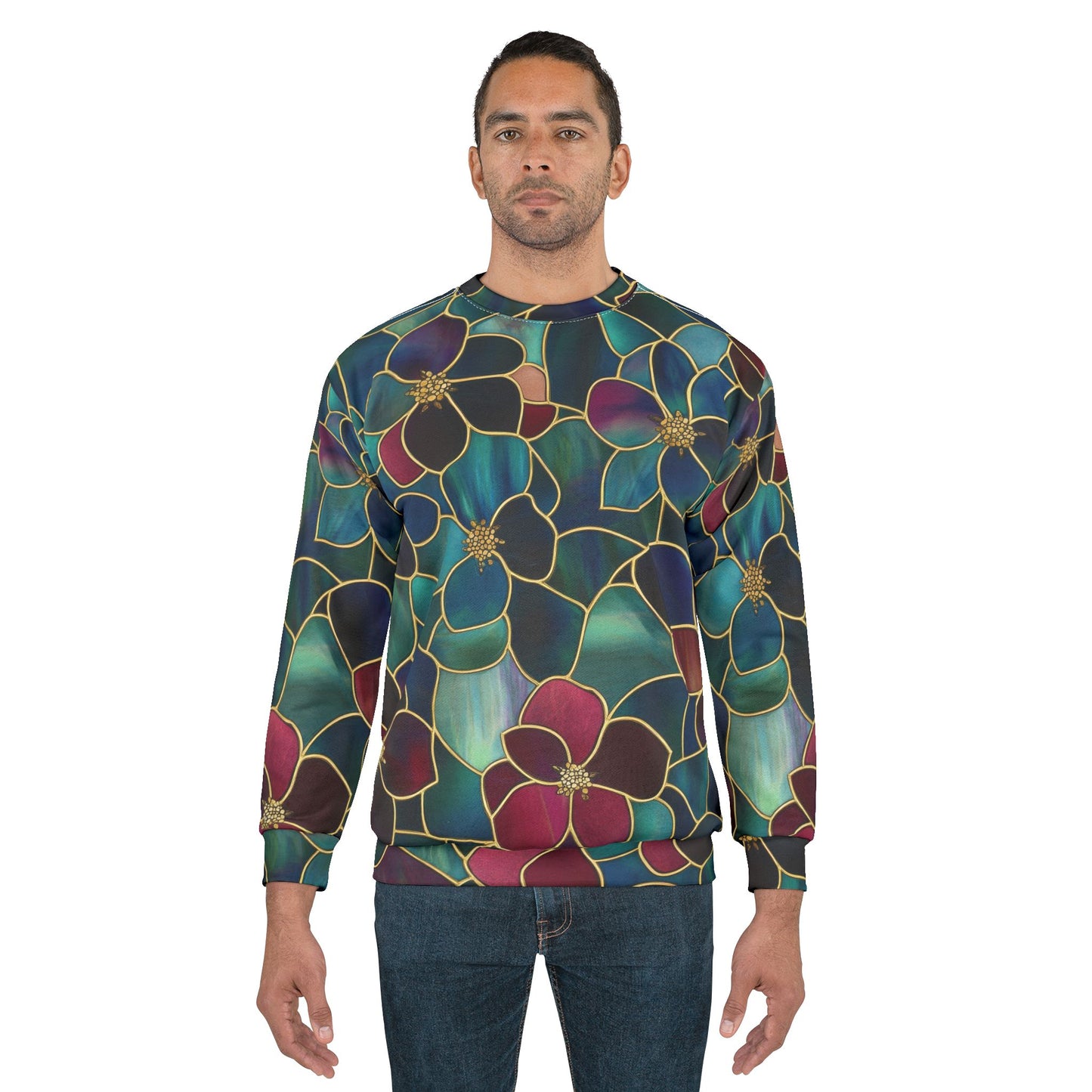 Floral AOP Unisex Sweatshirt | Cozy Sweatshirt, Flower Print Pullover, Nature Lover Gift, Trendy Outerwear, Casual Style