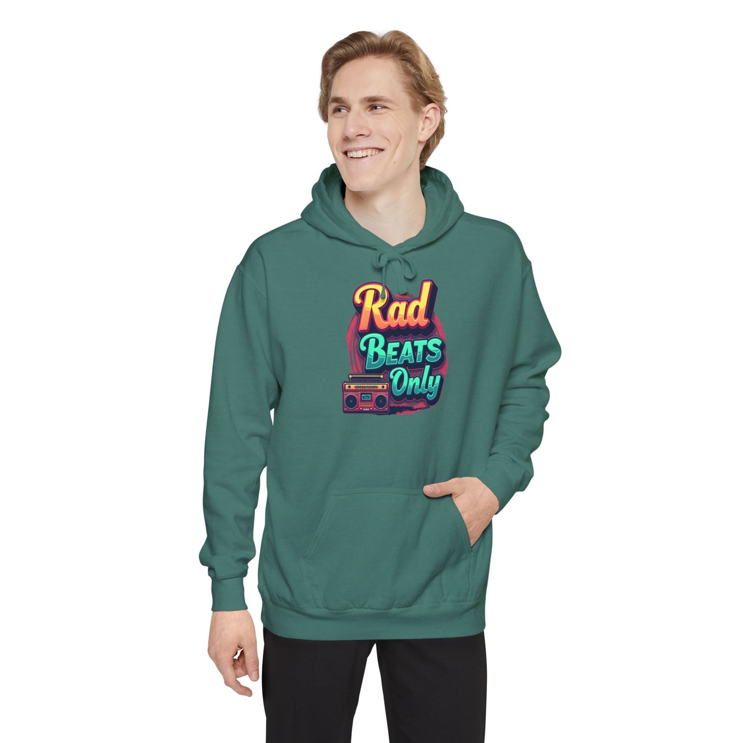 Rad Beats Unisex Hoodie, Music Lover Gift, Fun Retro Apparel, Unique Streetwear, Perfect for Casual Outfits