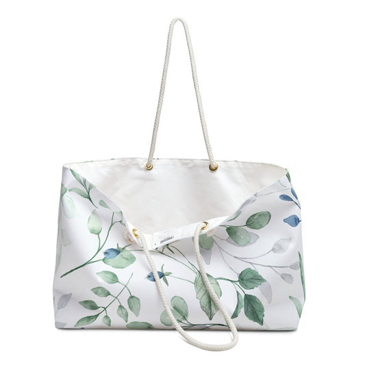 Botanical Weekender Bag, Floral Travel Tote, Eco-Friendly Weekend Bag, Nature-Inspired Carryall, Stylish Gym Bag, Gift for Travel Lovers