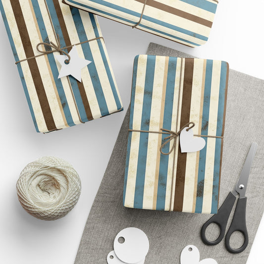 Elegant Striped Wrapping Paper, Gift Wrap for Birthdays, Holidays, Special Occasions, Eco-Friendly Gift Packaging
