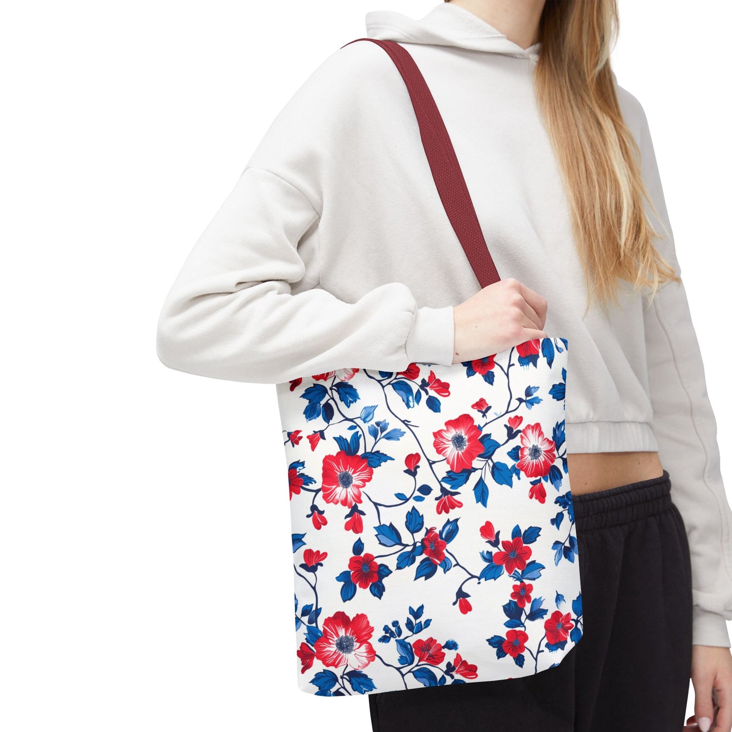 Floral Print Tote Bag, Perfect for Everyday Use, Shopping, Beach Days, Mother’s Day Gift, Eco-Friendly Carryall