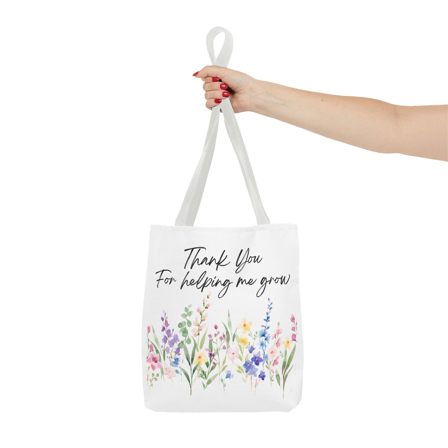 Thank You Floral Tote Bag, Appreciation Gift, Eco-Friendly Bag, Wedding Favor, Teacher's Gift, Summer Tote, Gardening Accessory
